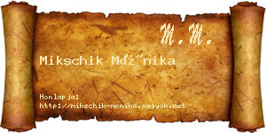 Mikschik Mónika névjegykártya
